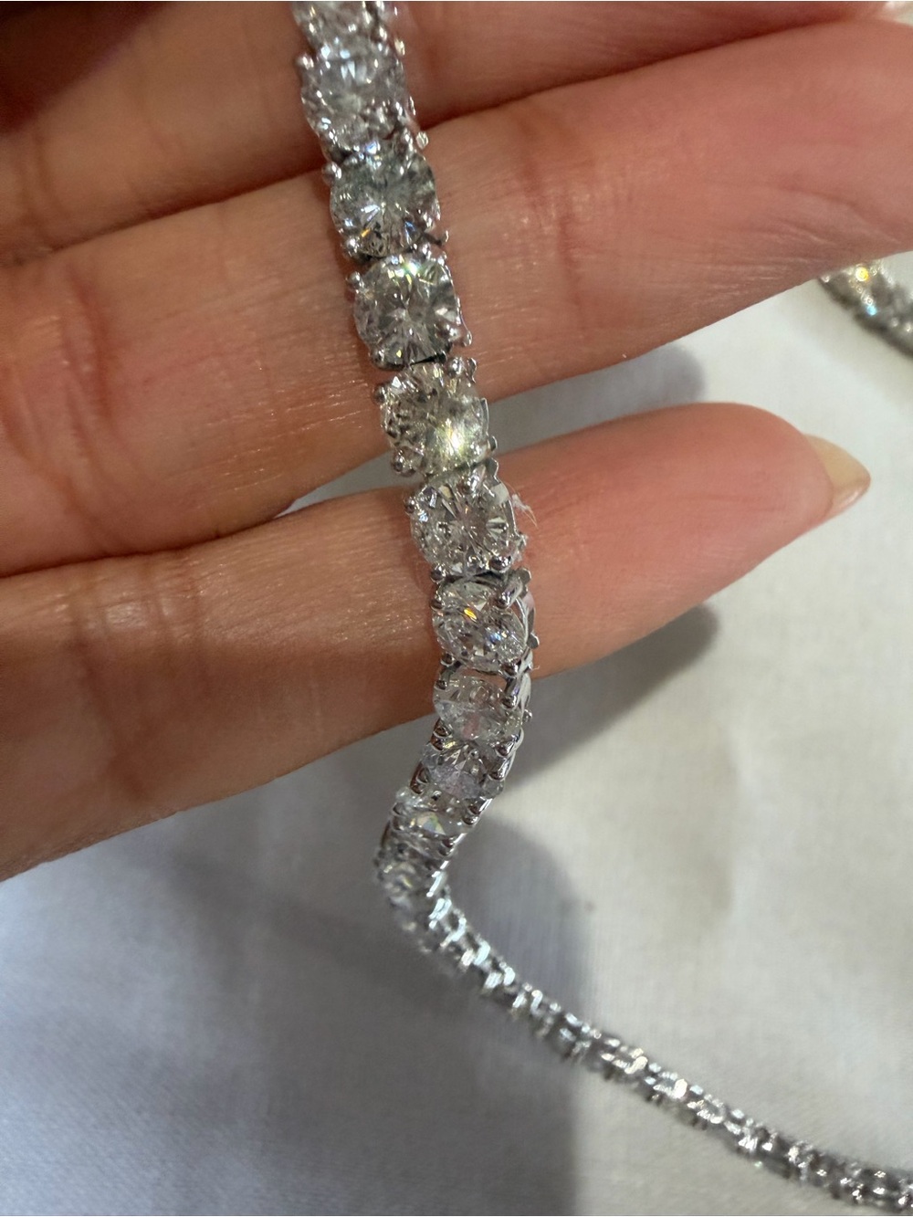 $25,000 40.00 CTW Natural Diamond Necklace – 14K White Gold